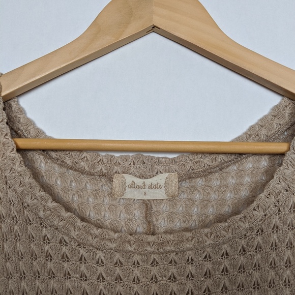 🎇 Altar'd State Tan/Cream Knit Top/Tunic Boho S - Picture 3 of 3